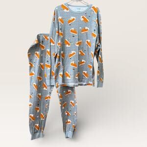 Old Navy Pumpkin Pie Pajama Set XXXL Unisex Men Women AOP